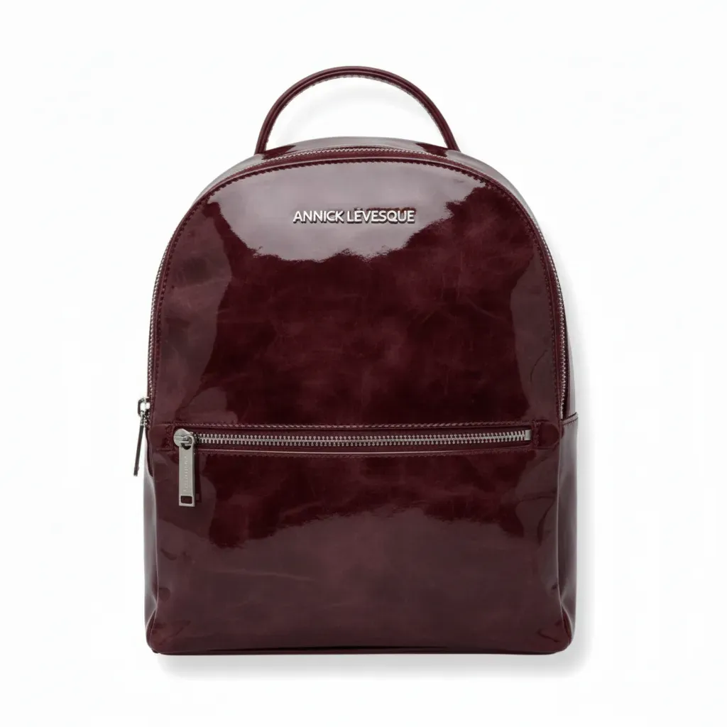 Sac à dos en Cuir rouge bordeaux foncé patin souple | Eve