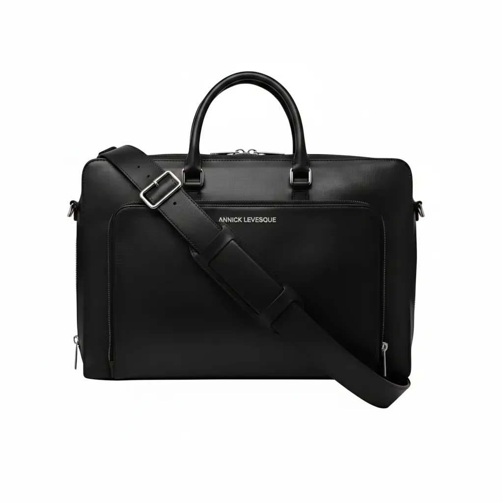 Sac pour ordinateur portable en cuir noir, Sac de travail pour femme | Elizabeth - PRÉCOMMANDE