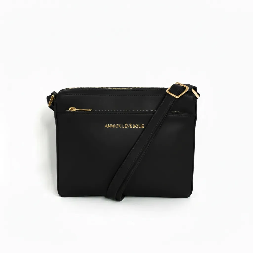 Sac à bandoulière en cuir noir | Gisèle petit - PRÉCOMMANDE