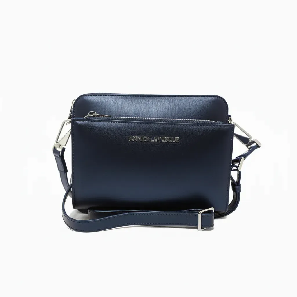 Petit Sac bandoulière avec porte carte détachable bleu marine | Kennedi