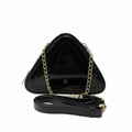Sac de soirée de forme triangulaire Noir vernis, Kiana