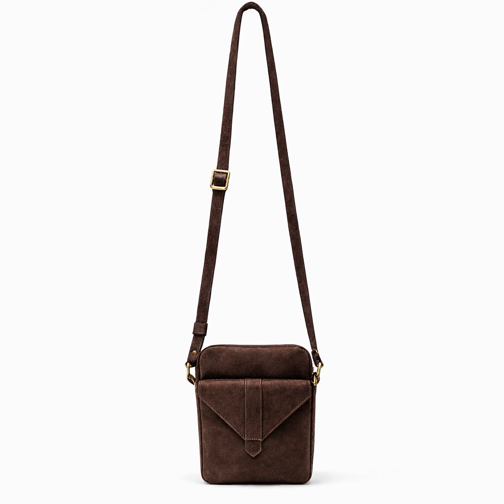 Petit sac en suède brun chocolat — Nadine