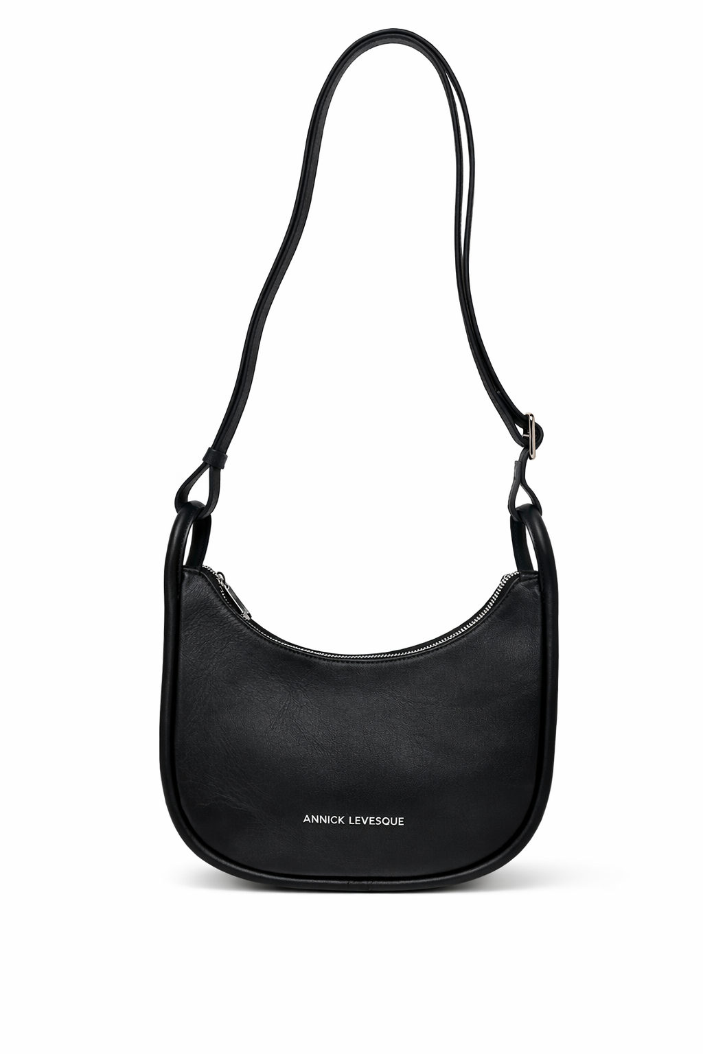 Petit Sac à Bandoulière en Cuir Noir, Sabrina