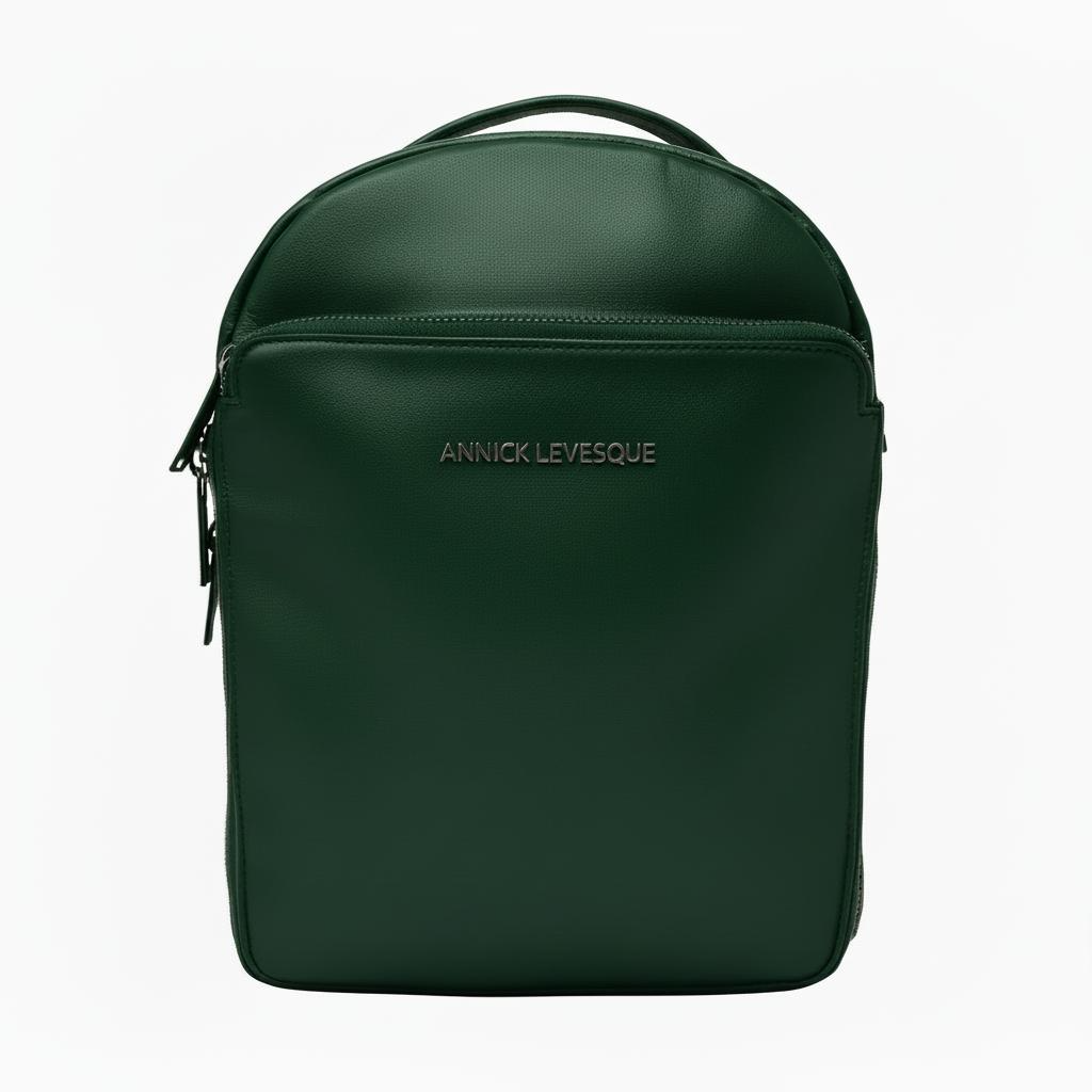Sac à dos en Cuir Véritable vert foncé, Alice
