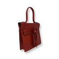 Sac à main en cuir véritable Roxanne, Rouge embossé croco