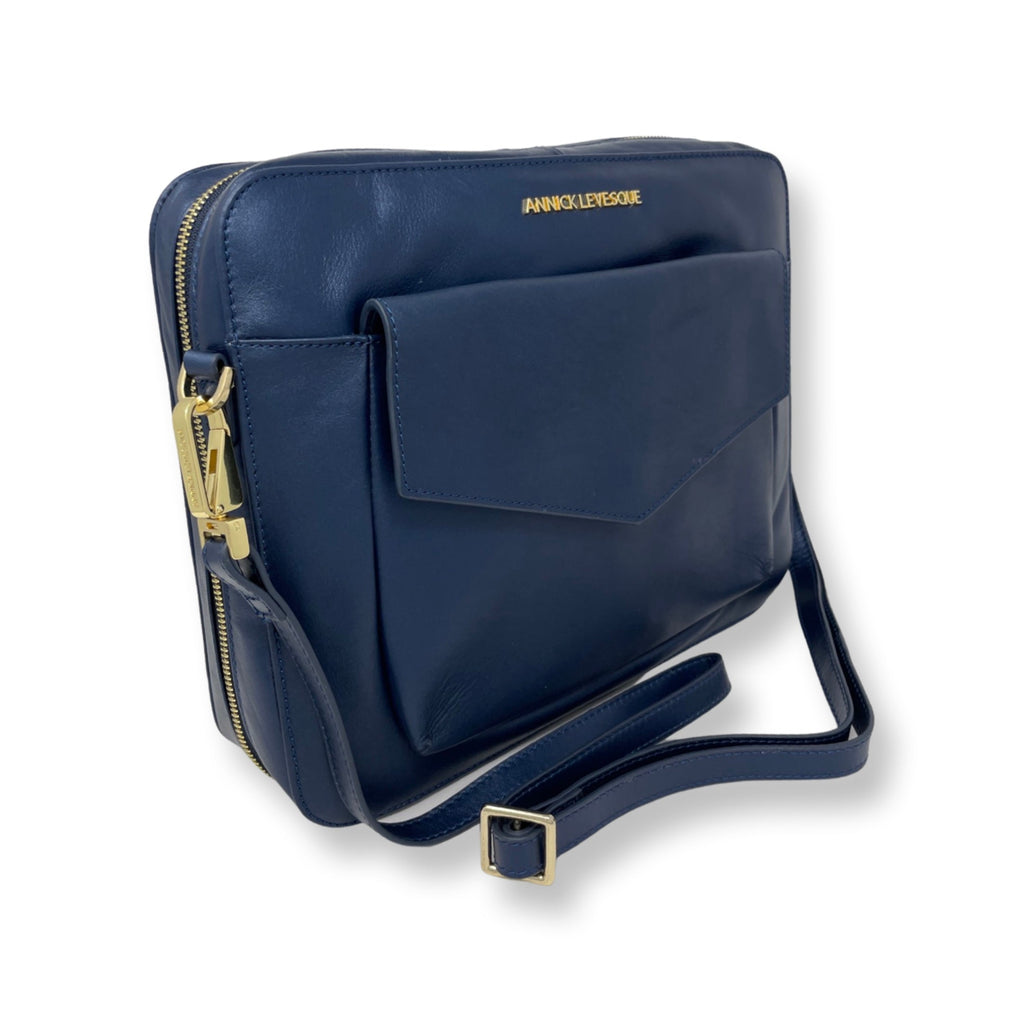 Sac de travail en cuir bleu marine - Sofia - PRÉCOMMANDE