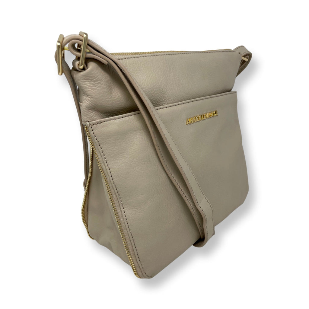Sac à main transformable en Cuir Véritable Beige, Josée