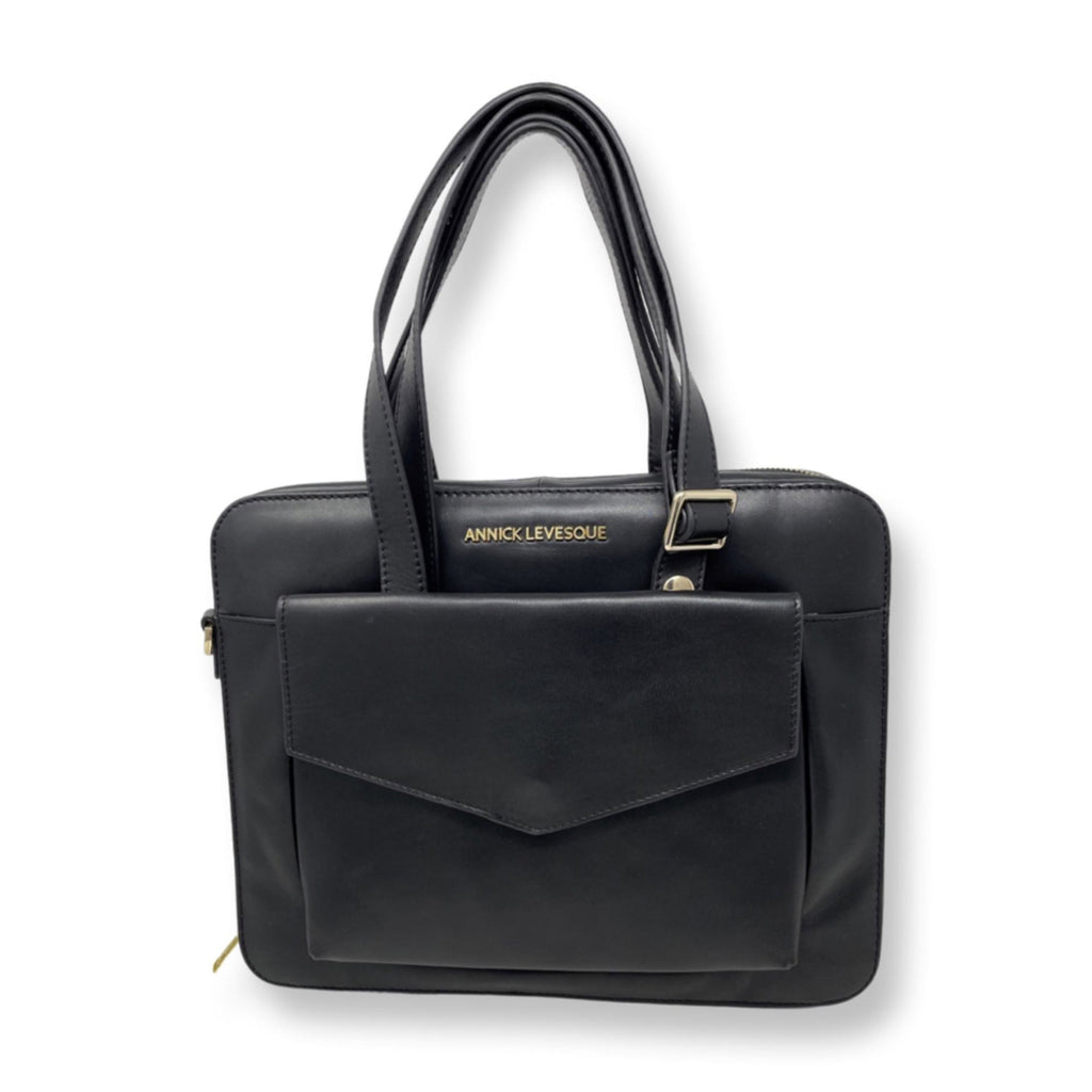 Sac de travail en cuir noir | Sofia