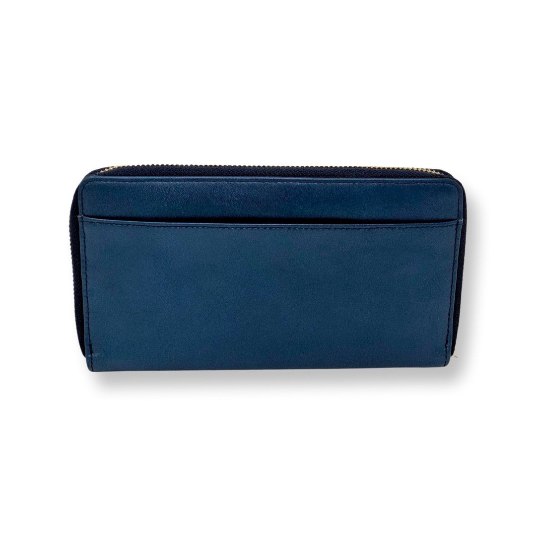 Portefeuille en cuir bleu marine - Anna