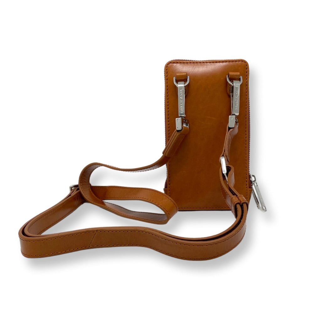 Petit sac à bandoulière en cuir cognac - Marie-Josée