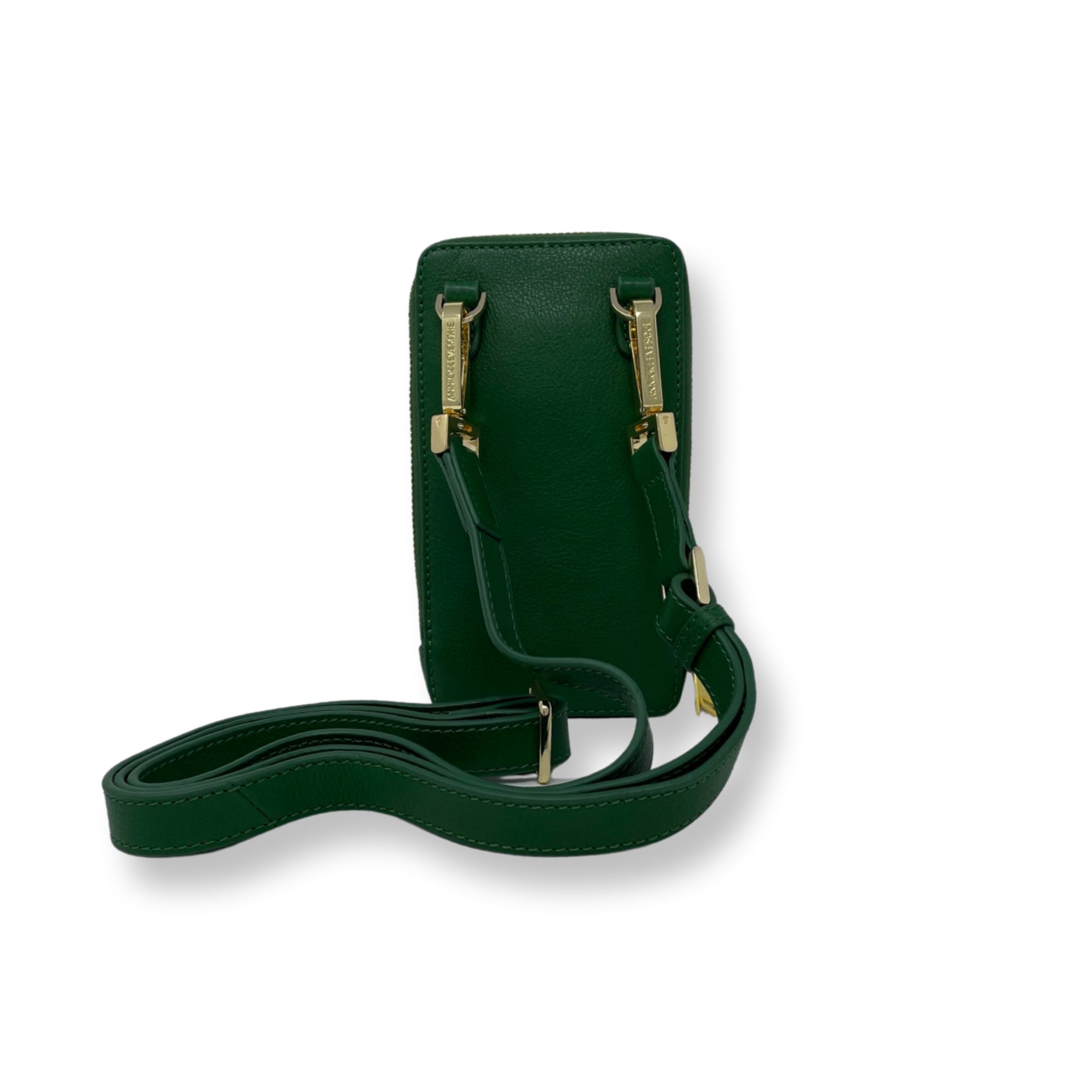 Petit Sac à bandoulière en Cuir Véritable Dark Green, Marie-Josée