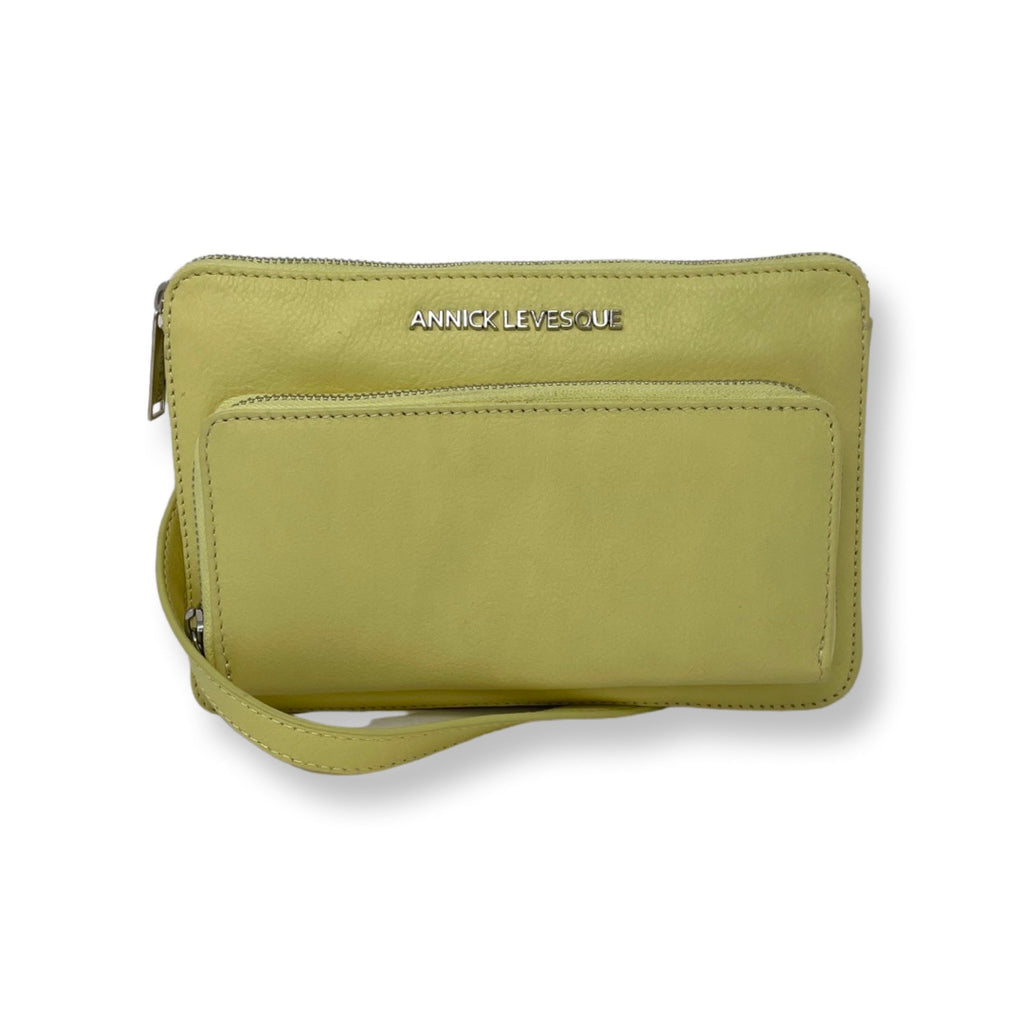 Petit Sac Portefeuille en cuir Véritable Jaune, Carmen