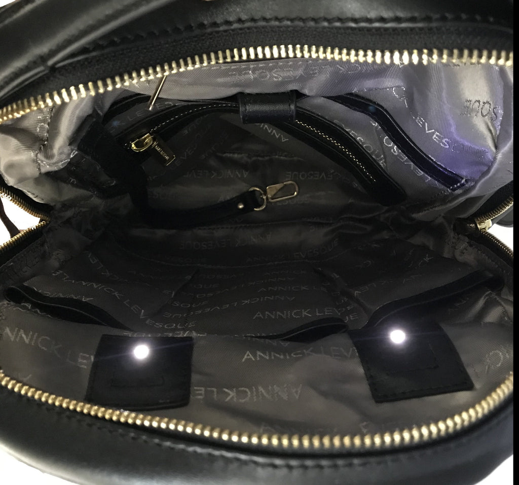 Sac à dos en cuir Noir Patin Souple, Alice