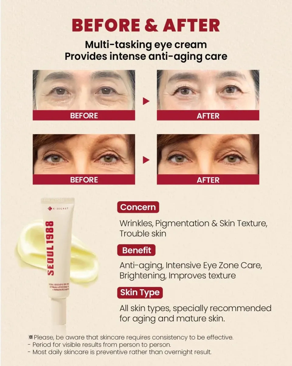 KSECRET SEOUL 1988 Eye Cream: Retinal Liposome 4% + Fermented Bean 30ml
