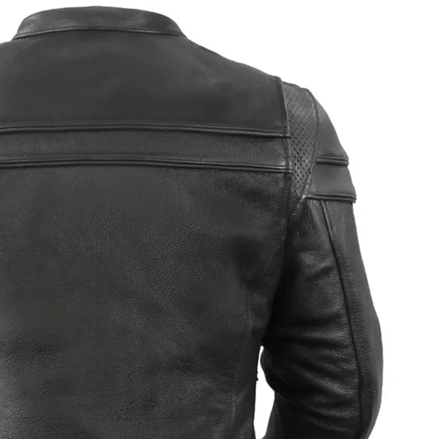 Women's Motorcycle Jacket. Vented Cowhide with Zip-Out Thermal Liner