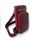 Petit Sac à bandoulière Rouge Bordeaux Croco | Marie-Josée