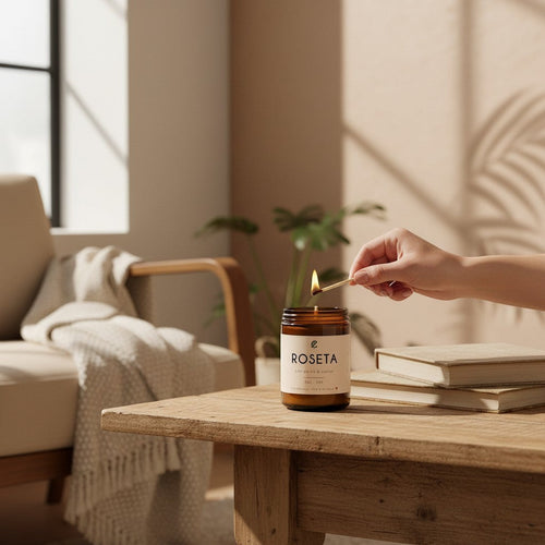 Bougie de soya ROSETA lait de riz et  santal