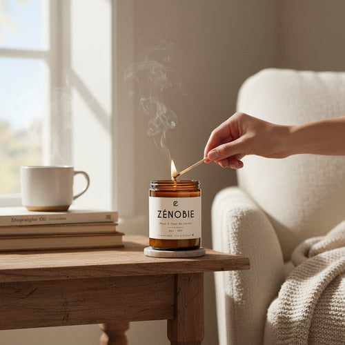 Bougie de soya ZÉNOBIE  musc et fleur de jasmin