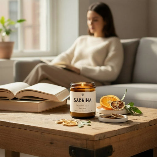 Bougie de soya SABRINA agrumes et sauge