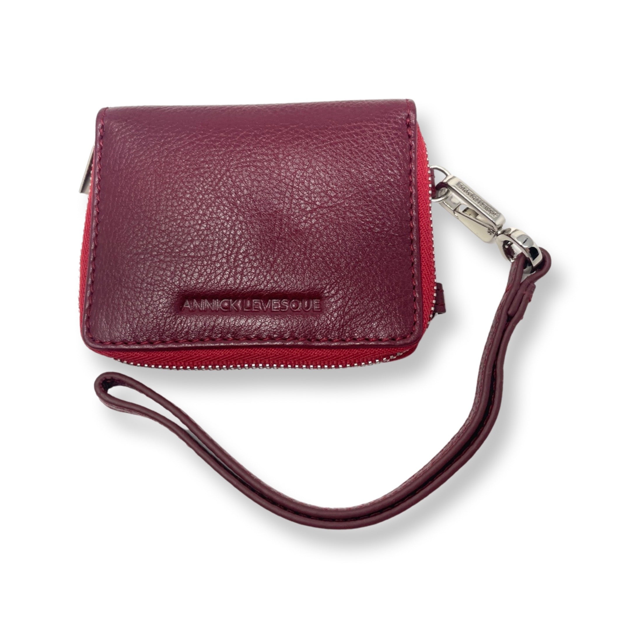 Porte-cartes en cuir Maylia, Rouge Bordeaux