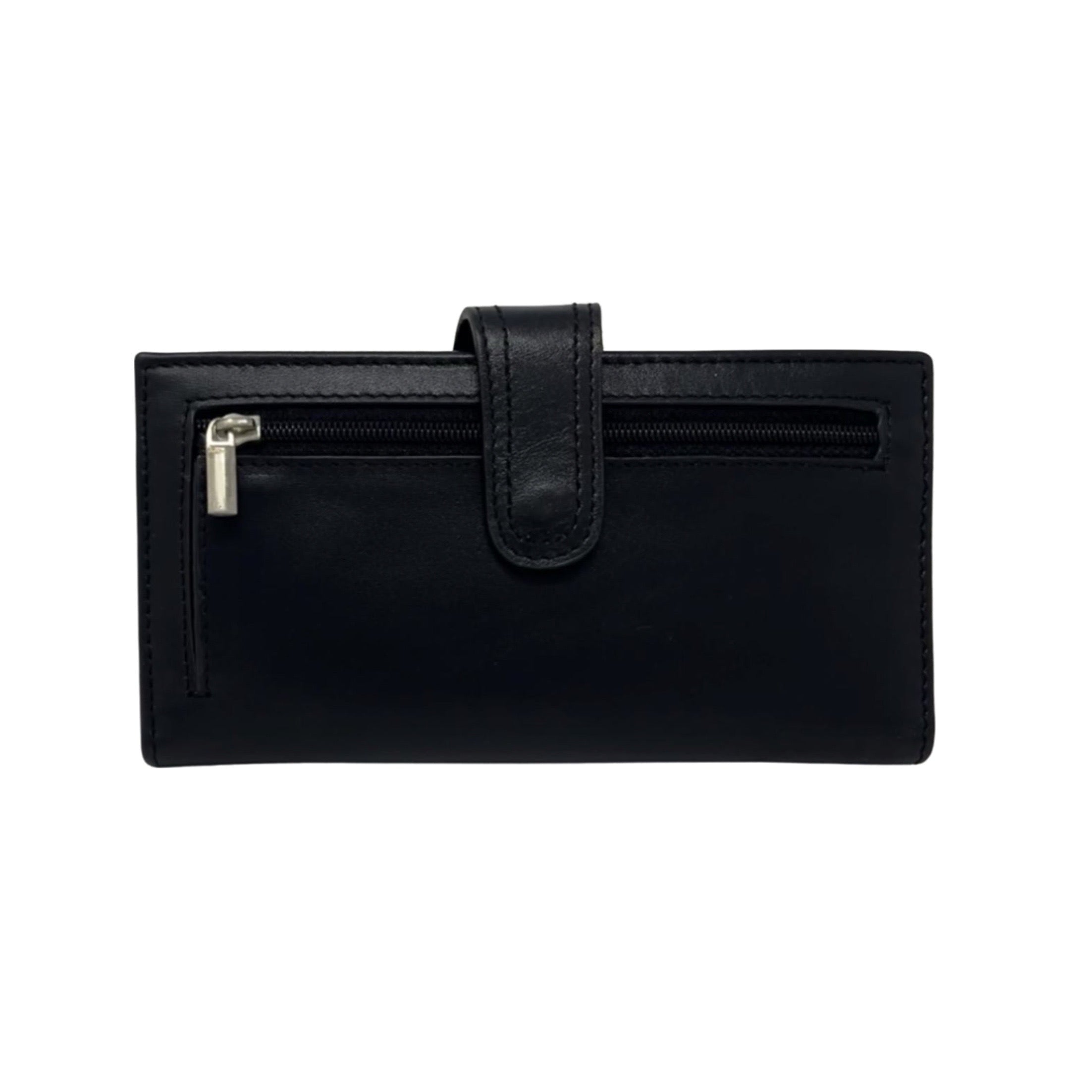 Petit Portefeuille en cuir véritable Denise, Noir