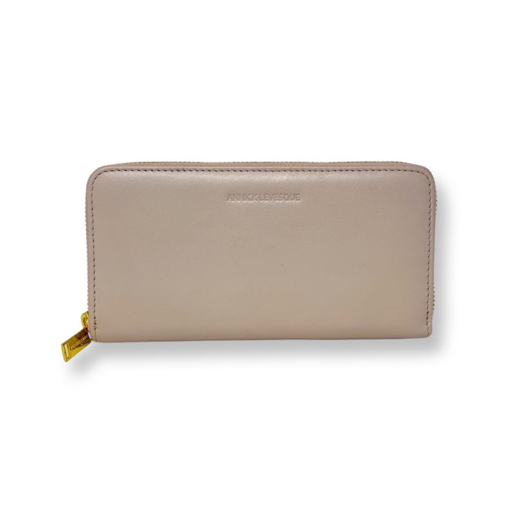 Portefeuille en cuir véritable Rose Blush, Carla