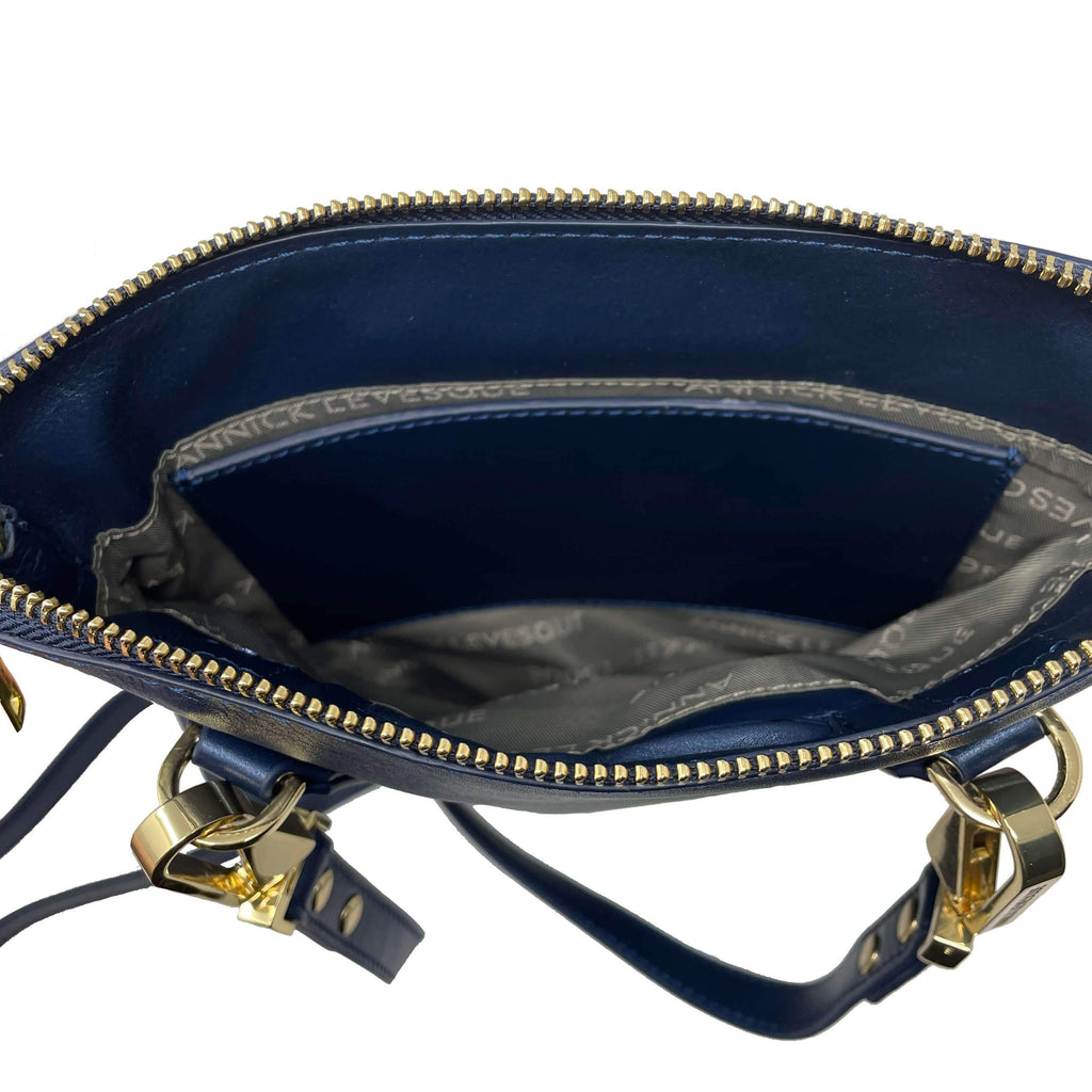 Petit Sac Bandoulière en Cuir véritable Stella, Marine