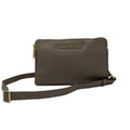 Petit sac bandoulière en cuir taupe - Anita
