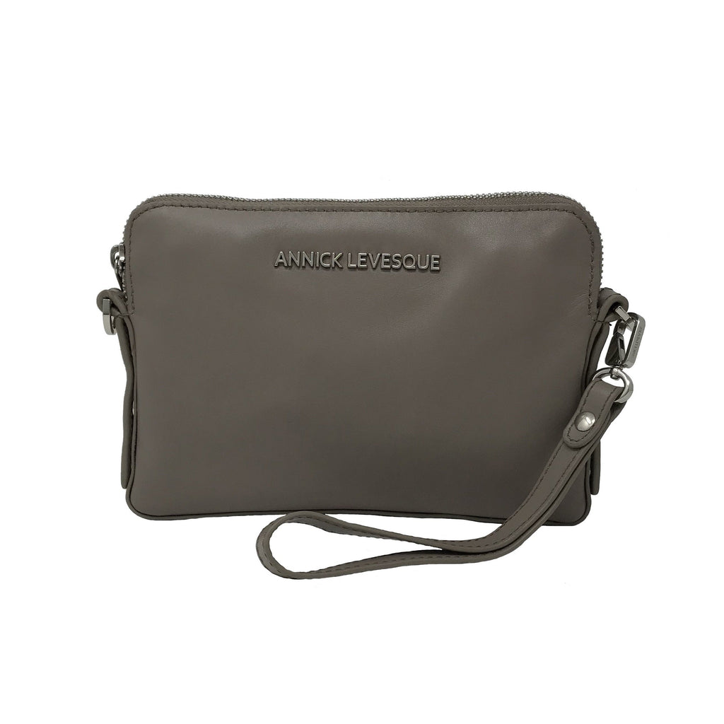 Sac à Main en Cuir Clarence, deux en un, taupe