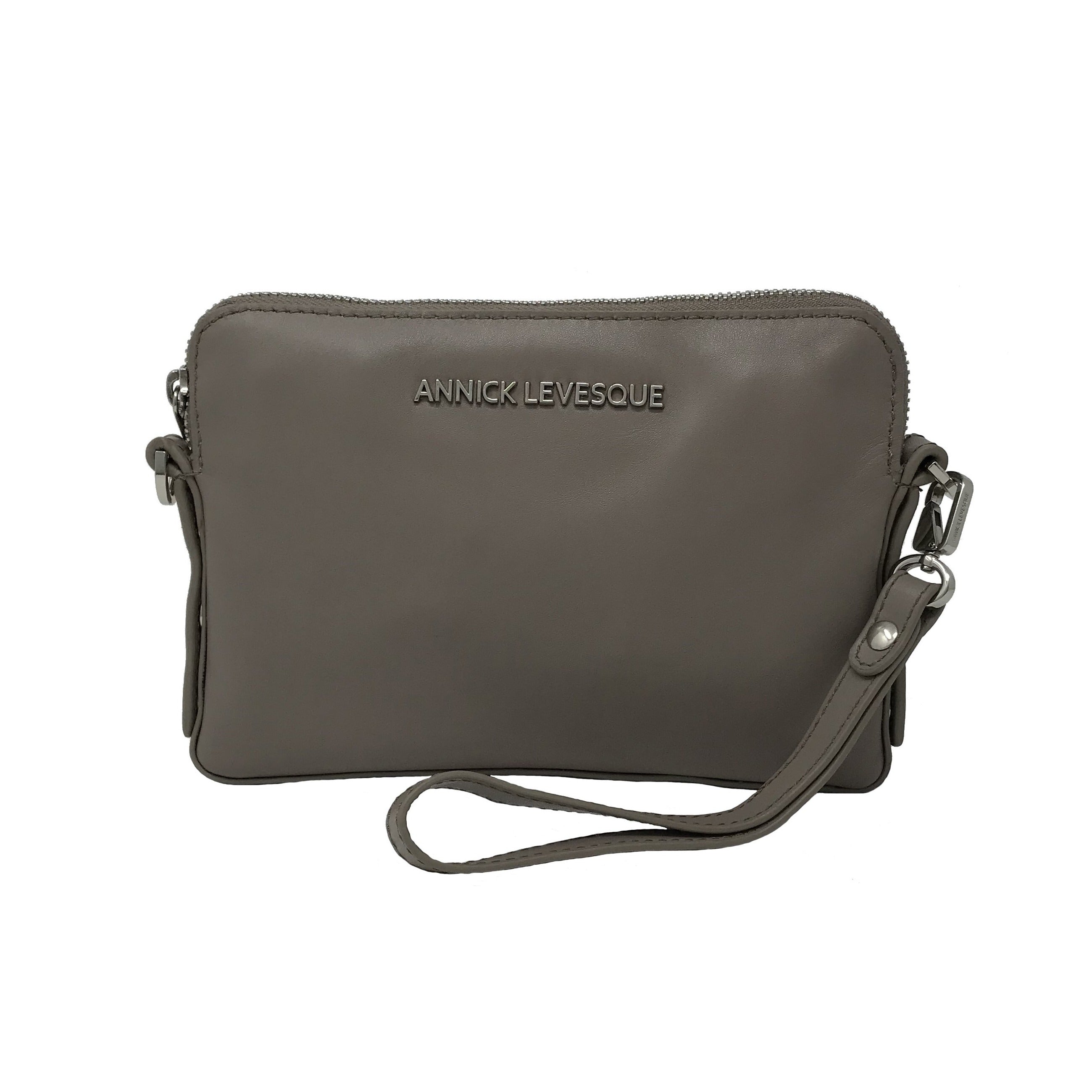 Sac à Main en Cuir Clarence, deux en un, taupe