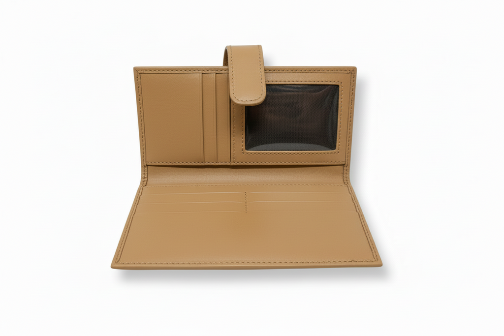 Petit Portefeuille en cuir véritable Tan, Denise