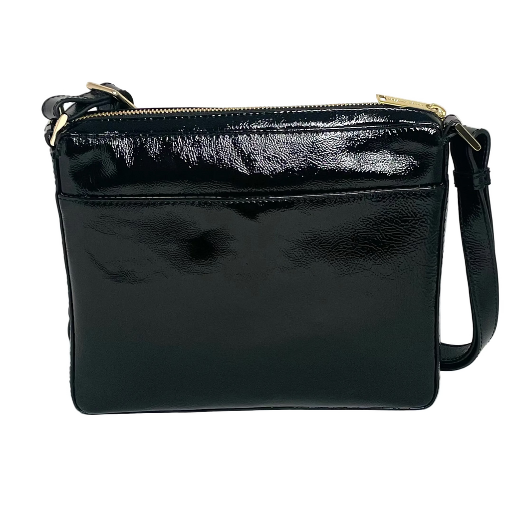 Sac à bandoulière noir patin souple | Gisele petit