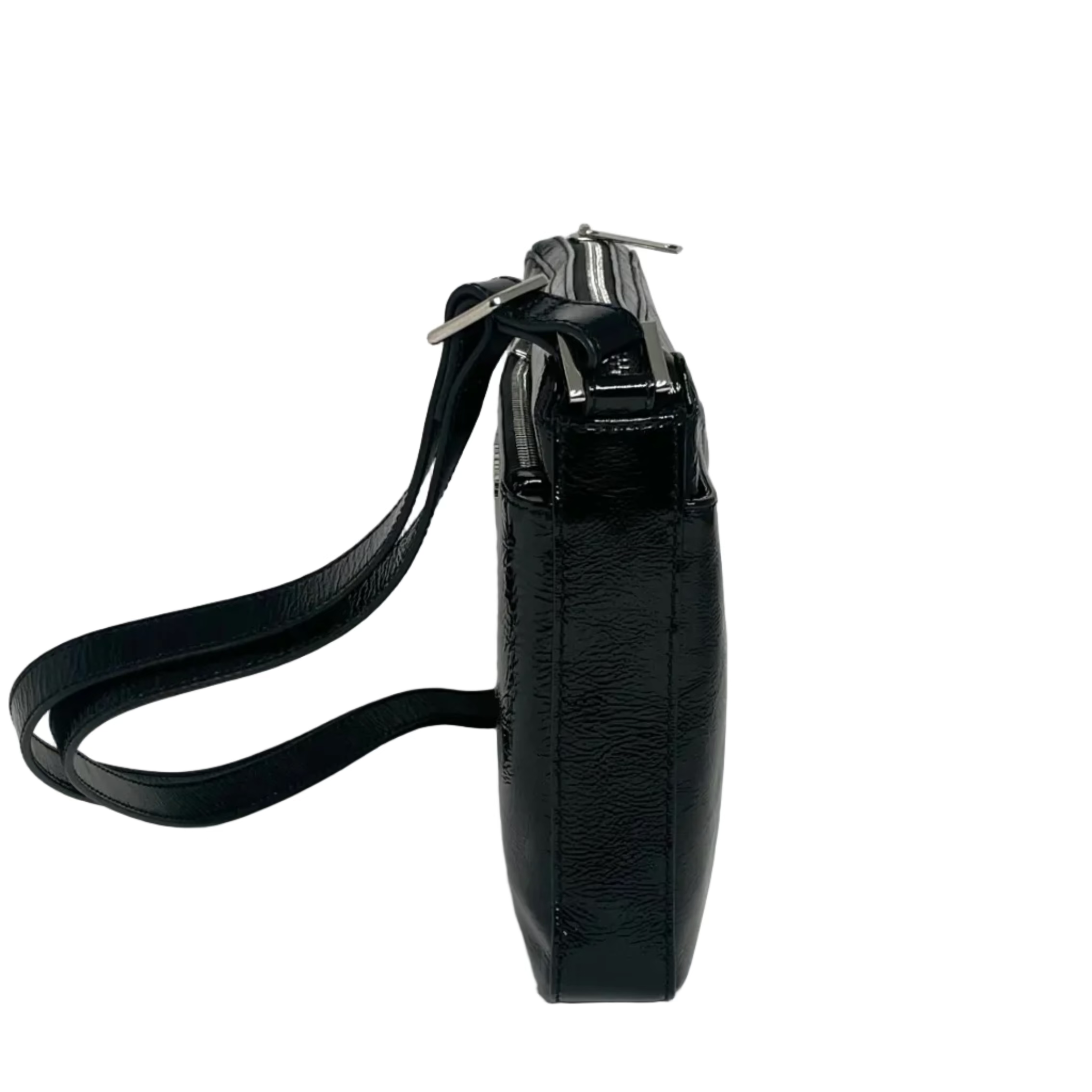 Sac à bandoulière noir patin souple | Gisele petit
