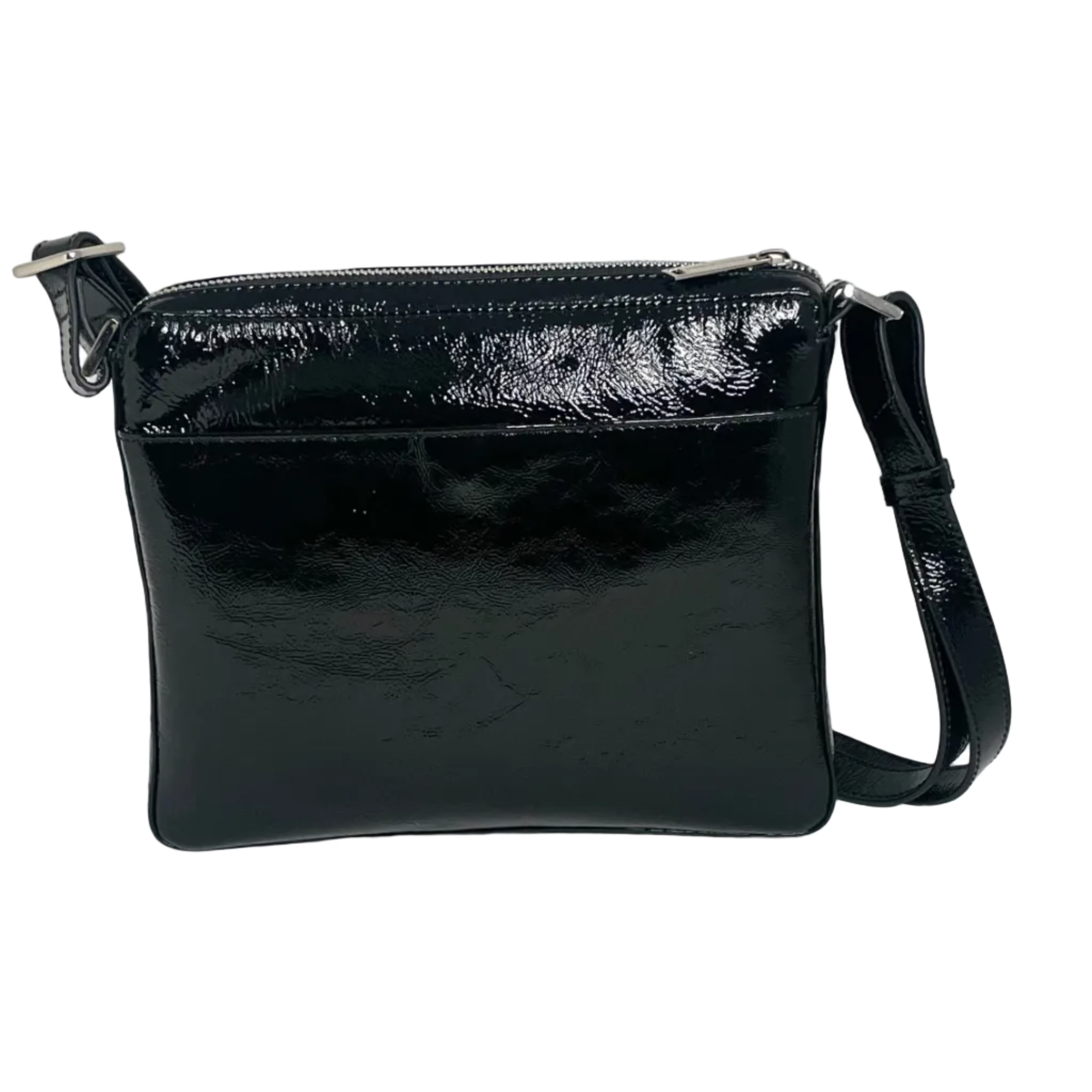 Sac à bandoulière noir patin souple | Gisele petit