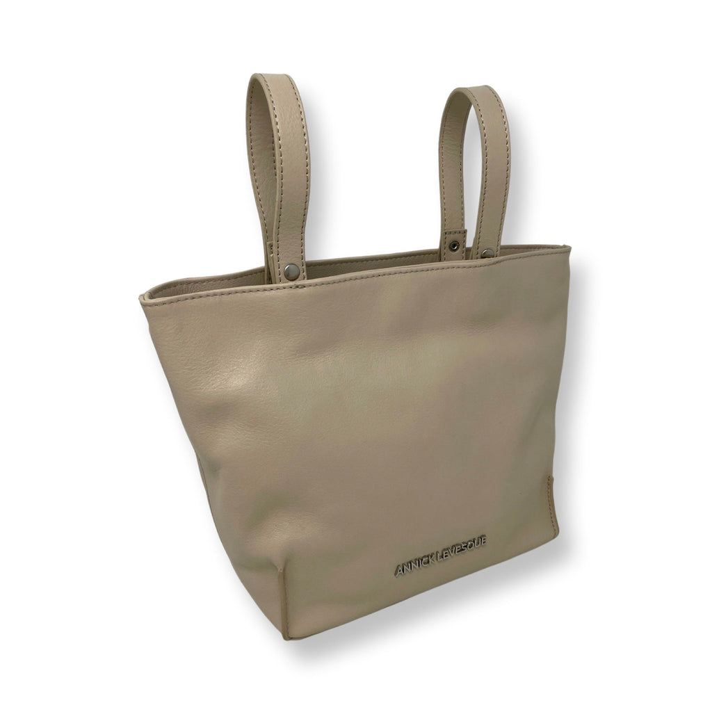 Sac Transformable en Cuir Véritable Beige, Kelly