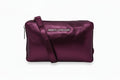 Petit sac bandoulière en cuir aubergine - Annie