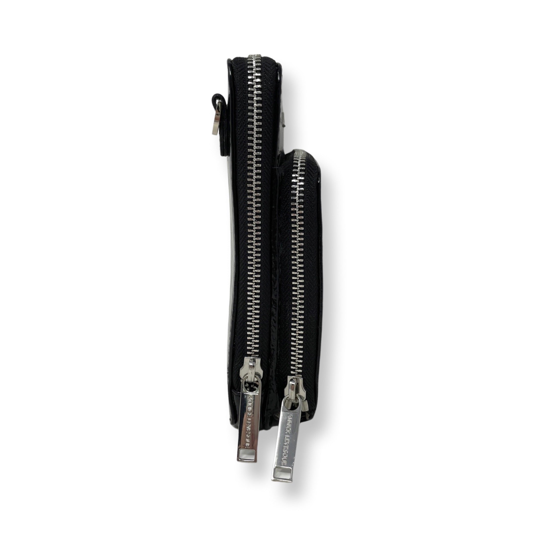 Petit sac à bandoulière en cuir vernis noir vernis - Marie-Josée