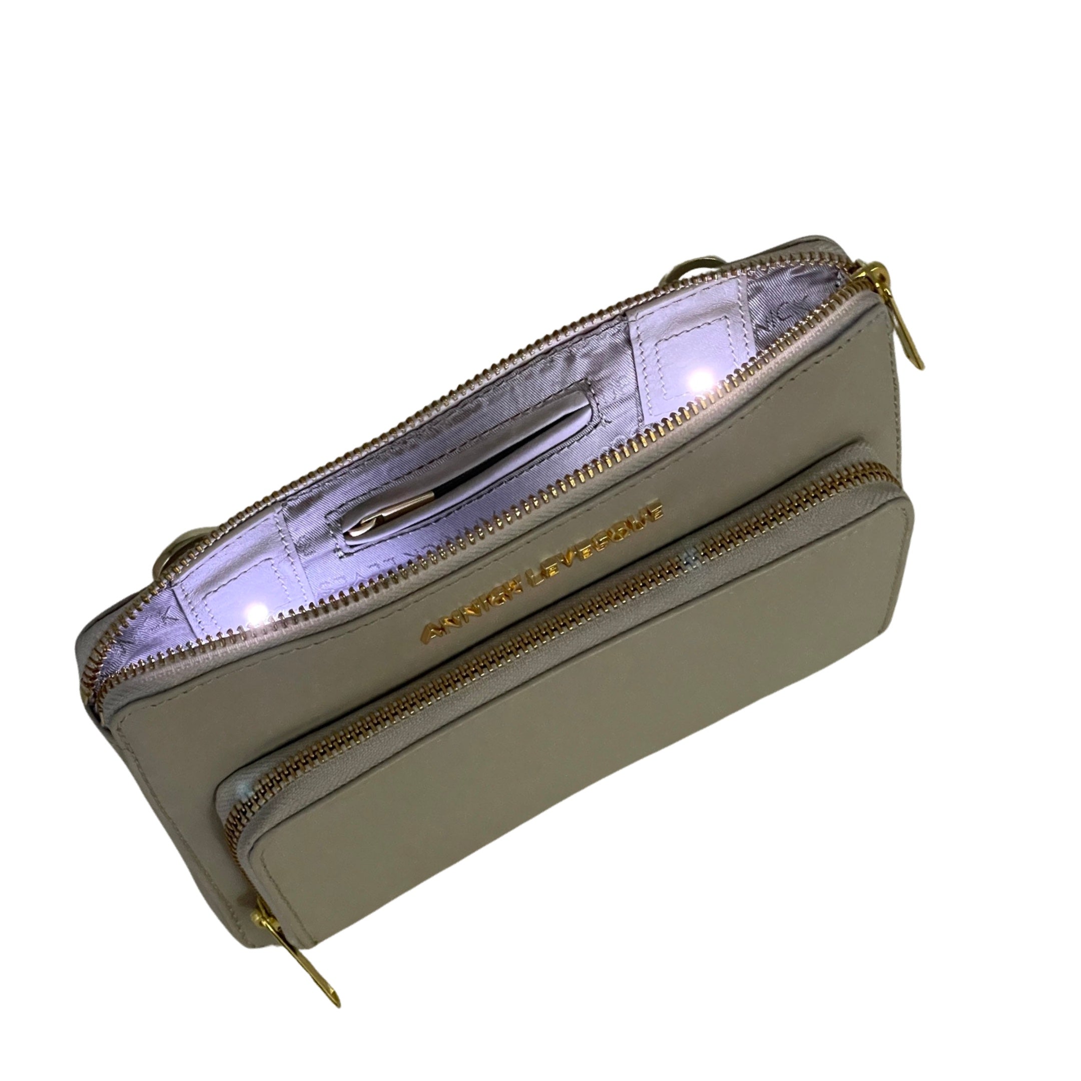 Petit Sac Bandoulière Portefeuille Cuir Perlé, Carmen