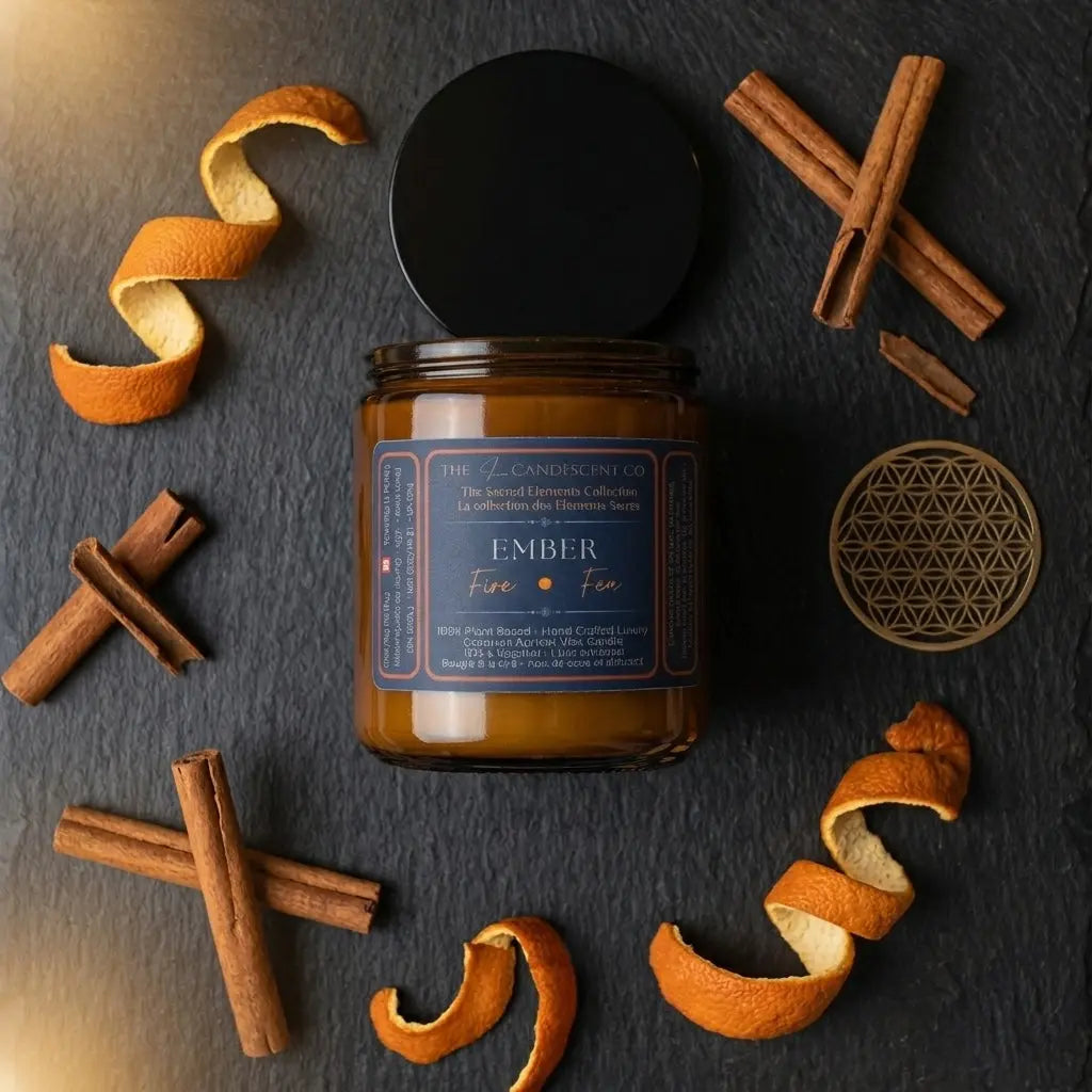 EMBER — FIRE ELEMENT | Warm spiced luxury coconut apricot wax candle
