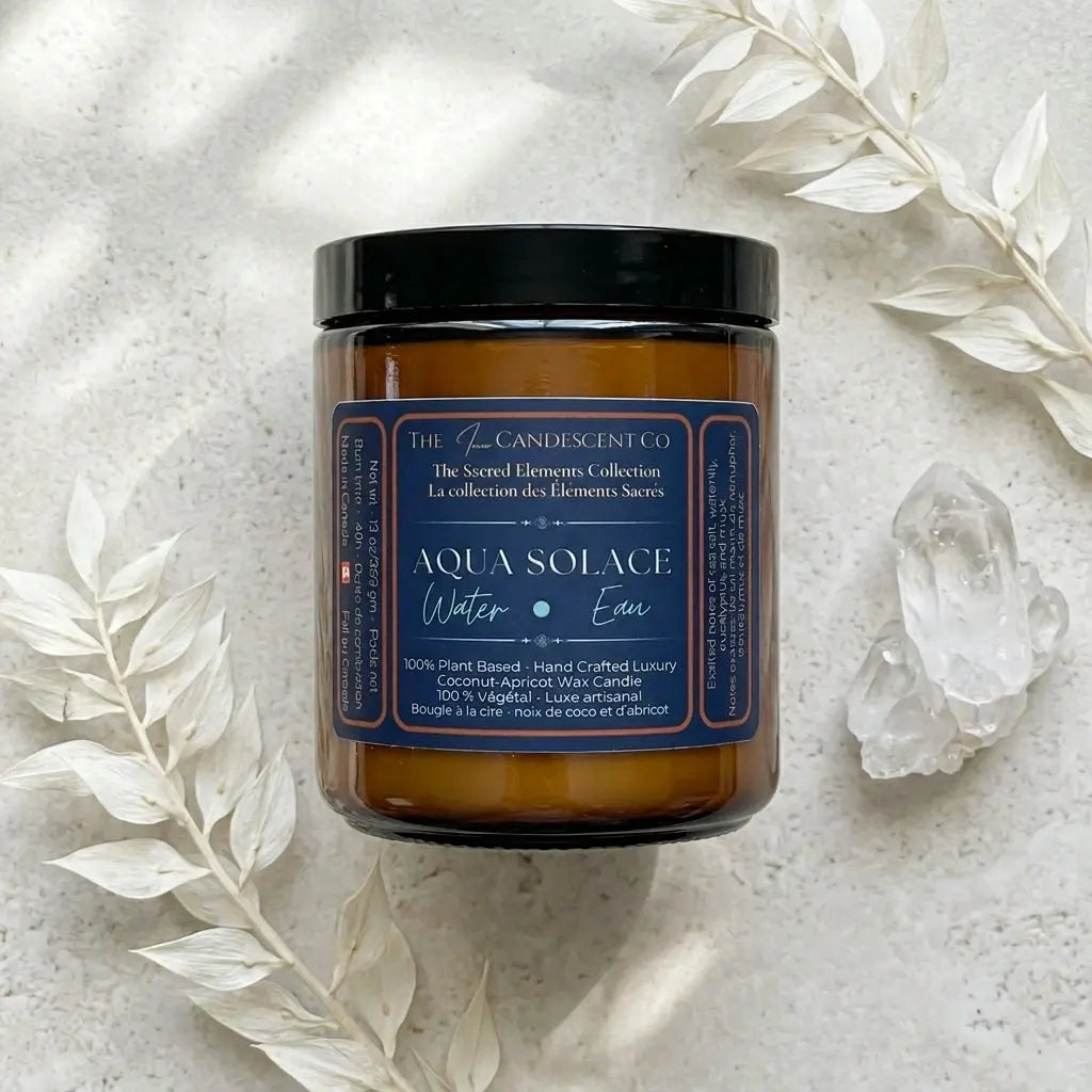 AQUA SOLACE — WATER ELEMENT | Fresh aquatic luxury coconut apricot wax candle