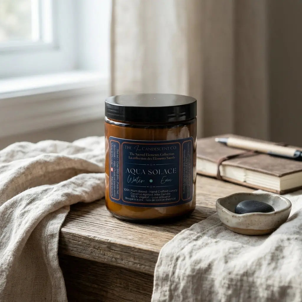 AQUA SOLACE — WATER ELEMENT | Fresh aquatic luxury coconut apricot wax candle