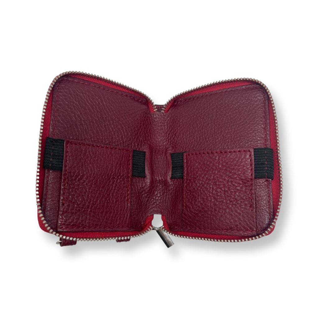Porte-cartes en cuir Maylia, Rouge Bordeaux