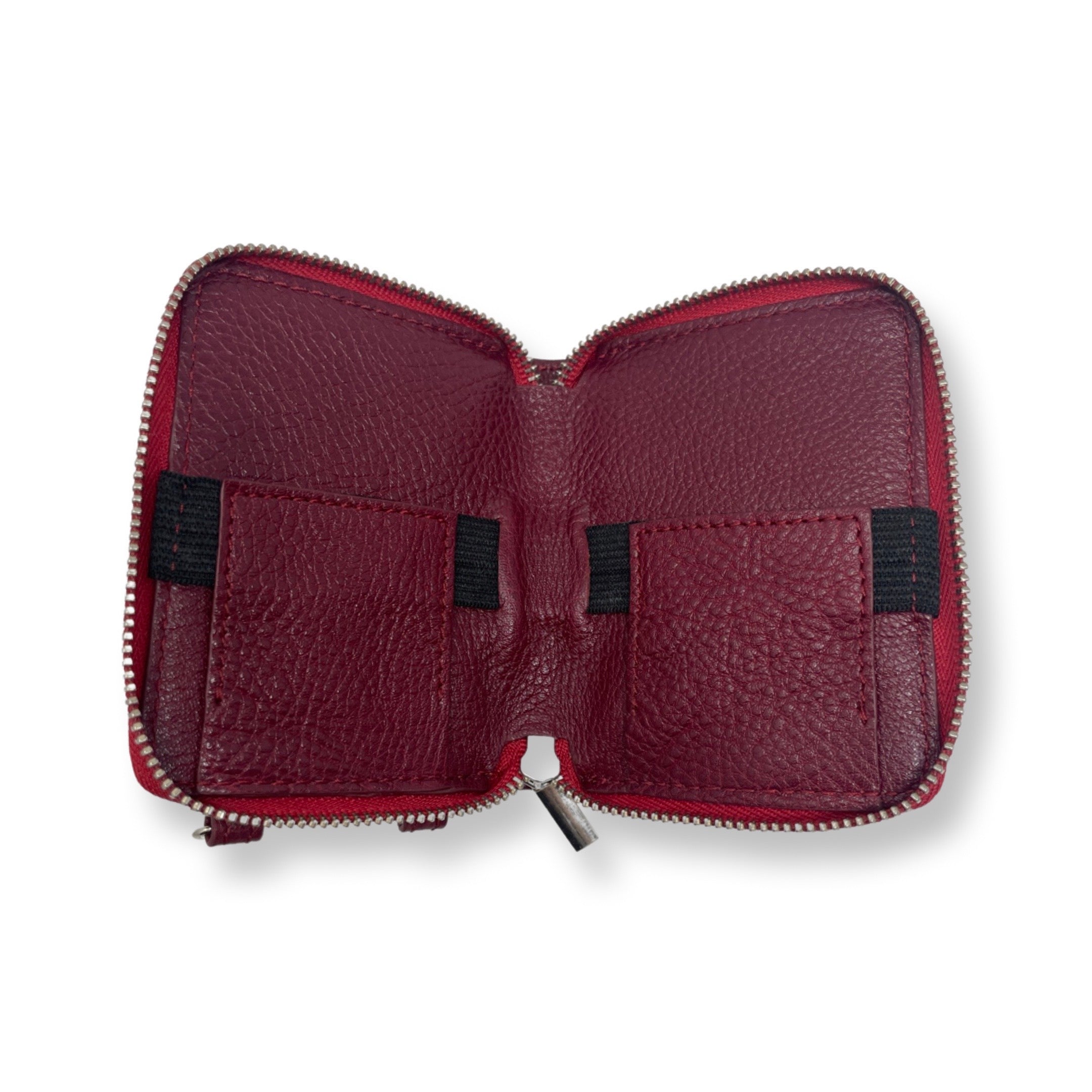 Porte-cartes en cuir Maylia, Rouge Bordeaux
