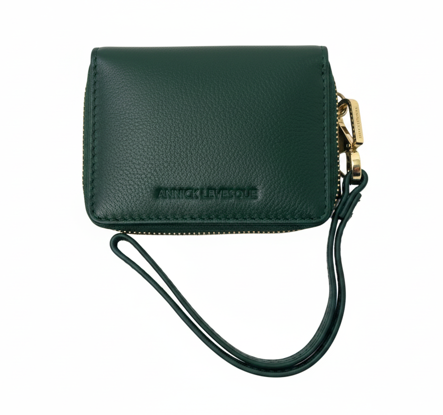 Porte-cartes en cuir Maylia, Dark Green