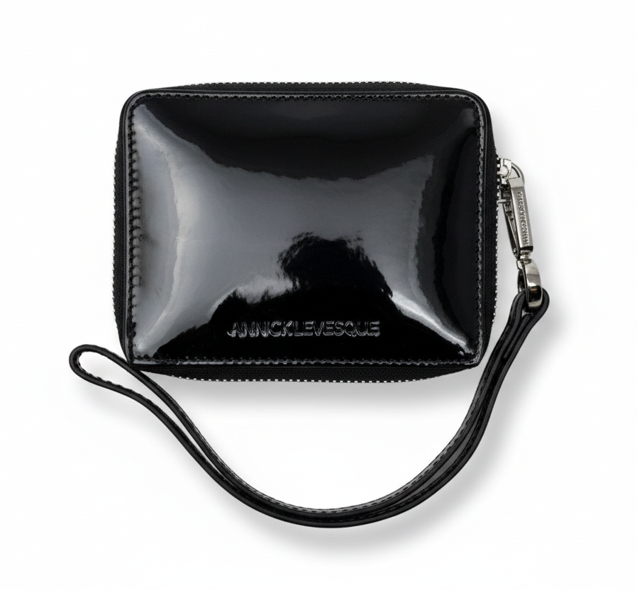 Porte-cartes en cuir Maylia, Noir Vernis BPS