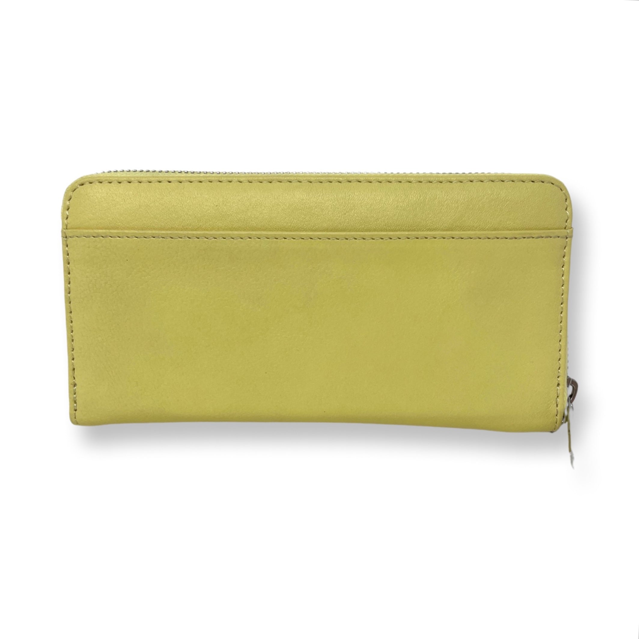 Portefeuille en cuir véritable Jaune, Carla