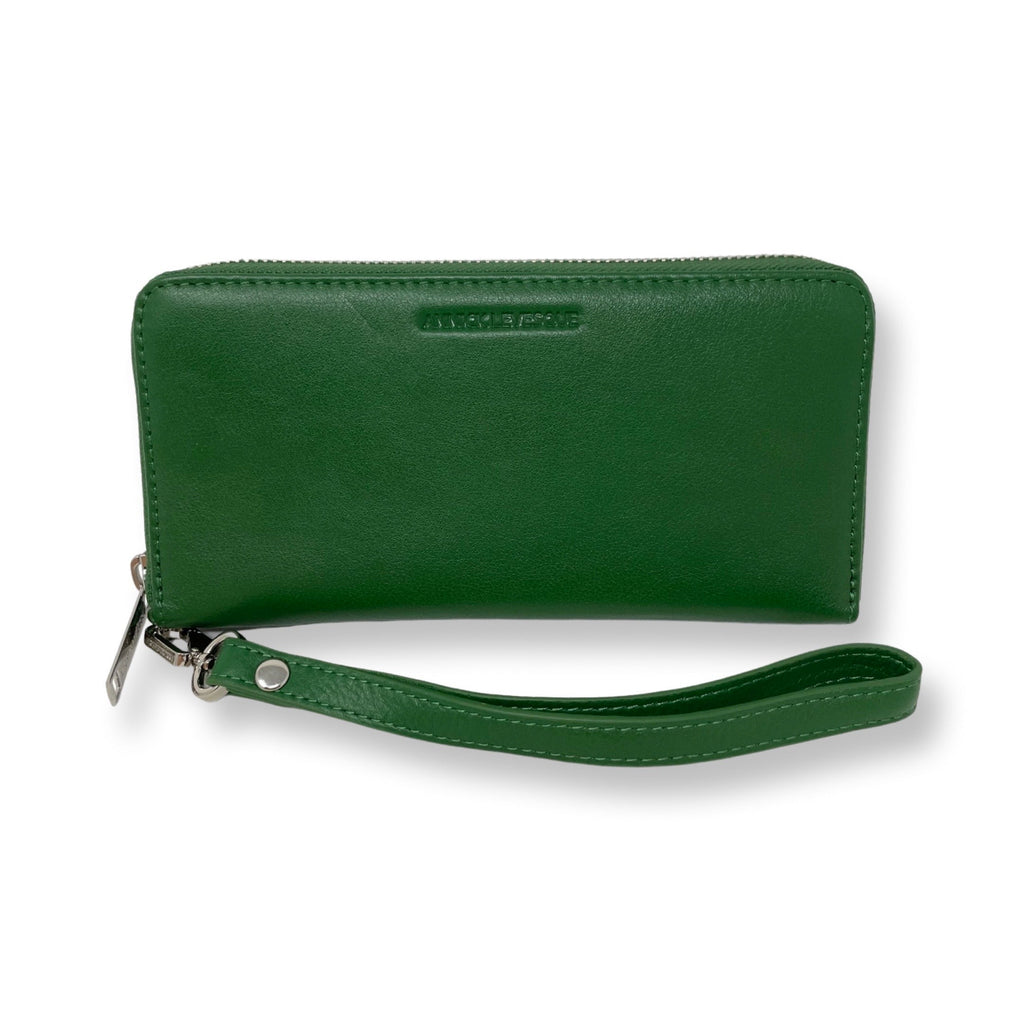 Petit portefeuille en cuir vert - Carla