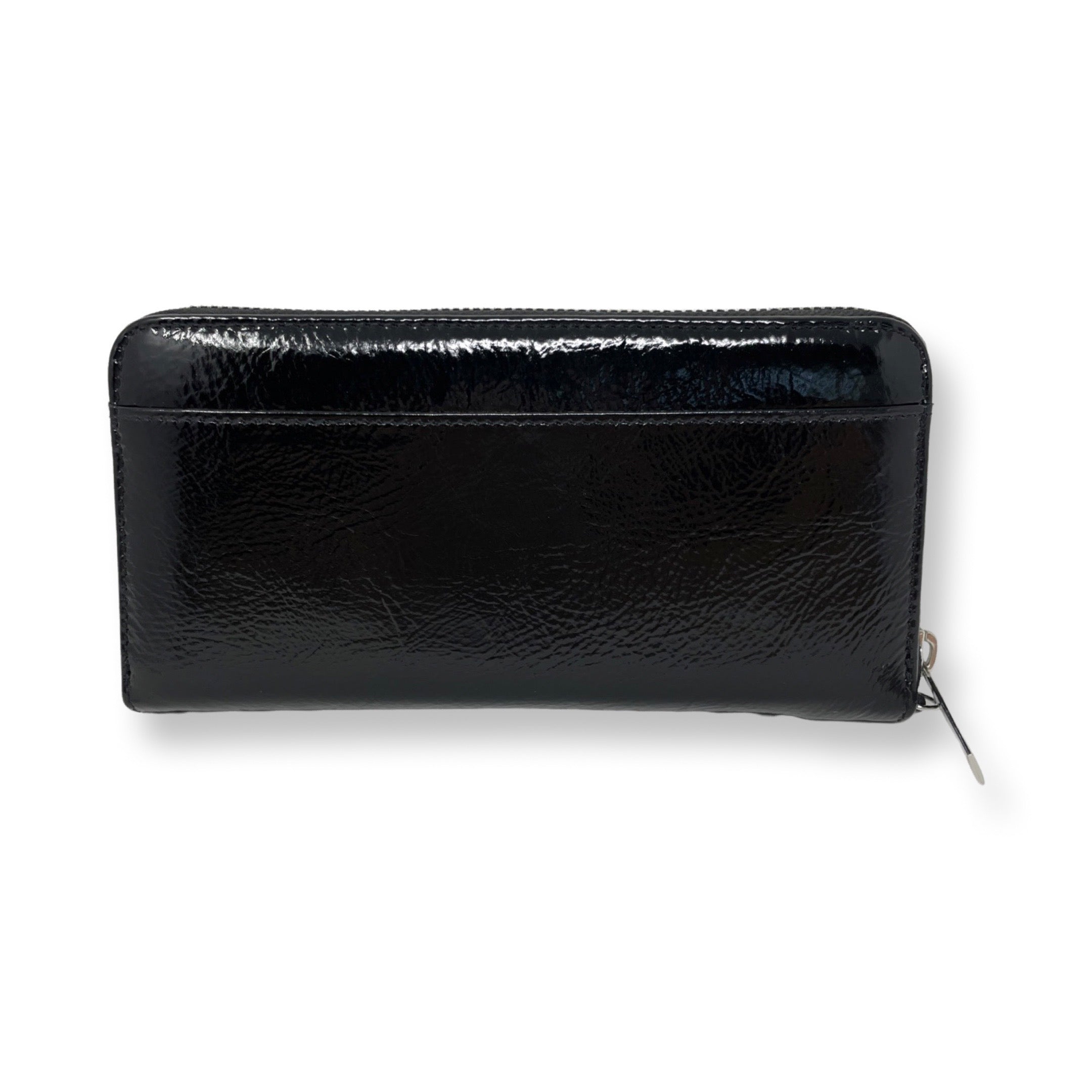 Petit Portefeuille en cuir vernis Carla, Noir