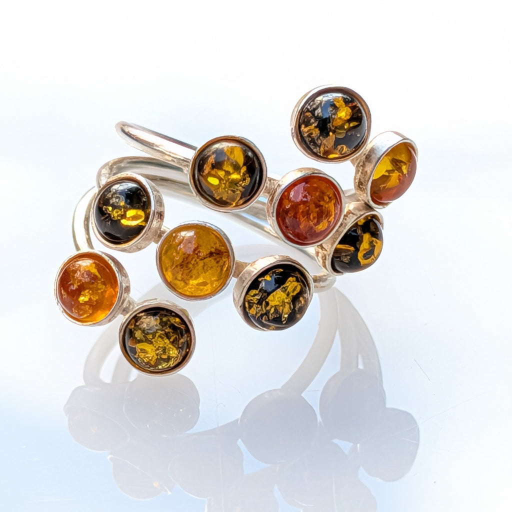 Amber Garden Ring — Baltic Amber & Sterling Silver