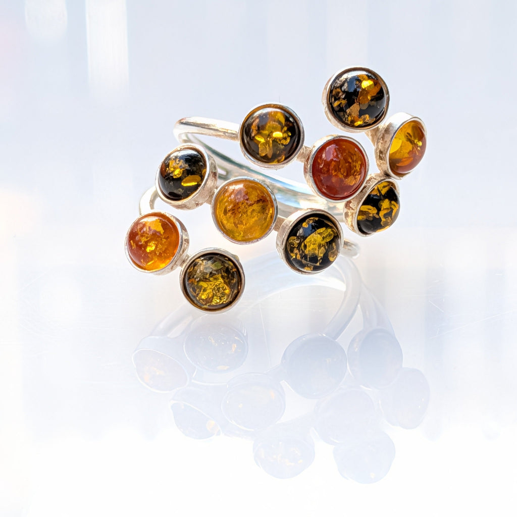 Amber Garden Ring — Baltic Amber & Sterling Silver
